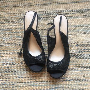 Nine West 3.5" Black Lace Heels -- 11 Women's